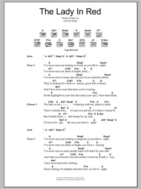 lady in red chords|lady in red chorus chords.